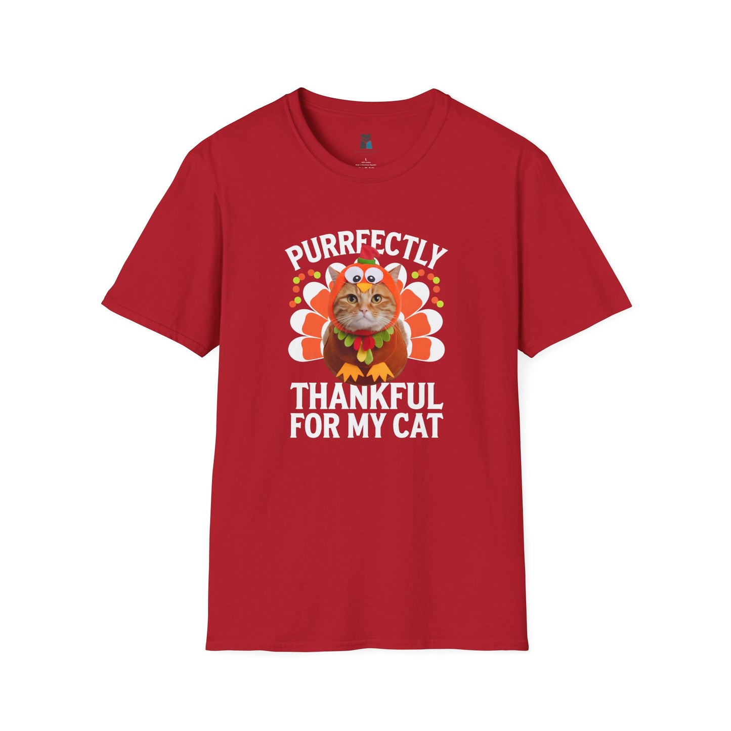 Purrfectly Thankful Cat Thanksgiving T-Shirt