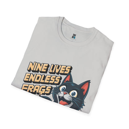 Nine Lives, Endless Frags Gaming Cat T-Shirt