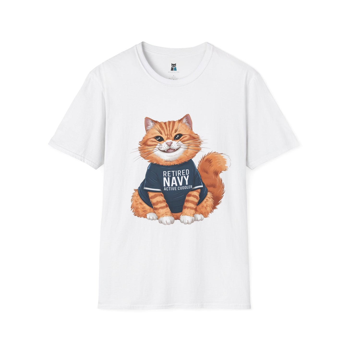 Retired Active Cuddler Navy Cat T-Shirt