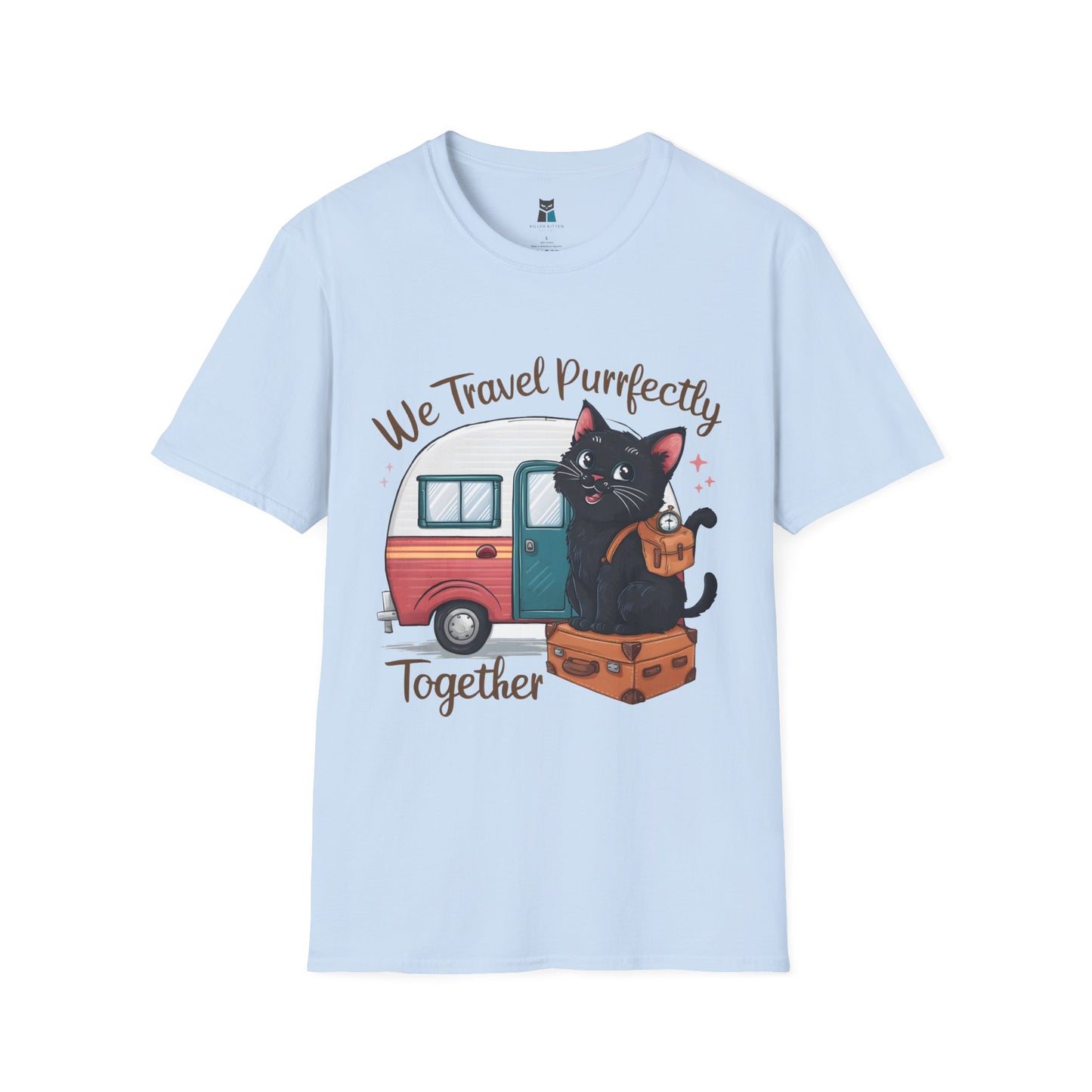 We Travel Purrfectly Together RV Camper Cat T-Shirt