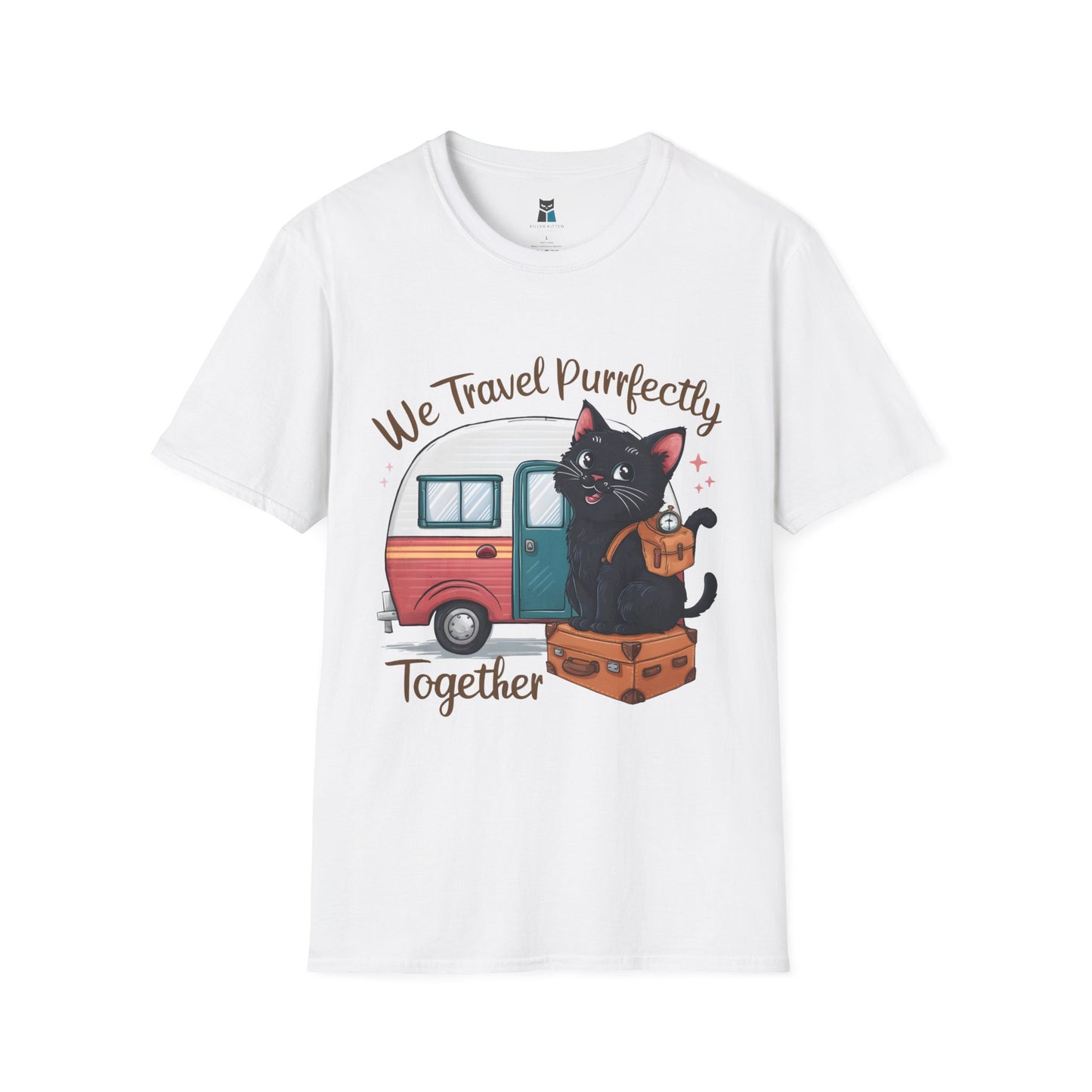 We Travel Purrfectly Together RV Camper Cat T-Shirt