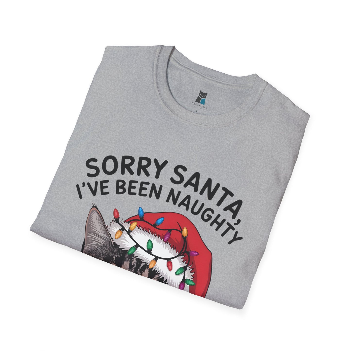 'Sorry Santa, I've Been Naughty' Christmas Cat T-Shirt