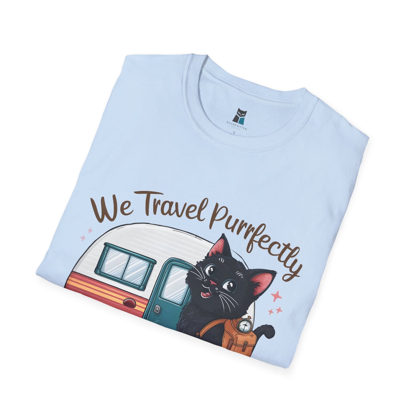 We Travel Purrfectly Together RV Camper Cat T-Shirt