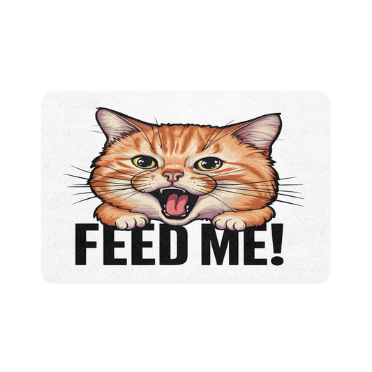 “Feed Me!” Cat Food Mat – Non-Slip, Easy-Clean Design for Feline Dining