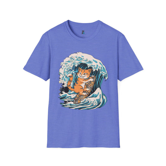 Ukiyo-e Surfing Cat T-Shirt