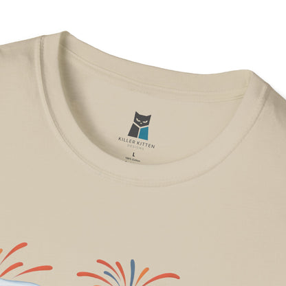 Happy New Year 2025 Cat Unisex Softstyle T-Shirt