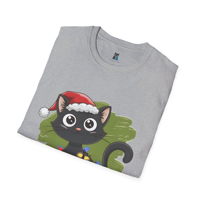 Christmas Black Cat Unisex Softstyle T-Shirt