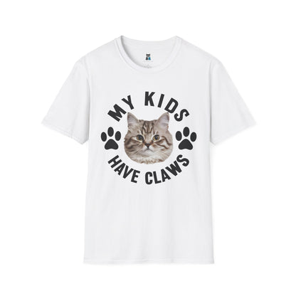 Purrfect Cat Mom T-Shirt - 'My Kids Have Claws' Design