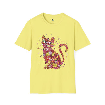 Floral Feline Delight T-Shirt