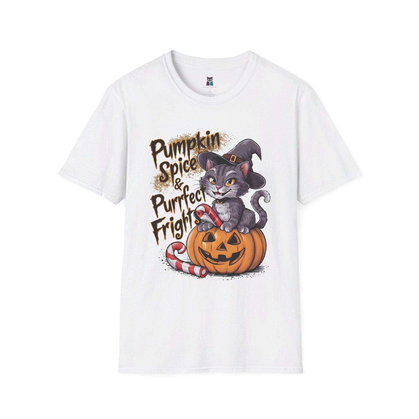 Pumpkin Spice & Purrfect Frights Halloween Cat T-Shirt