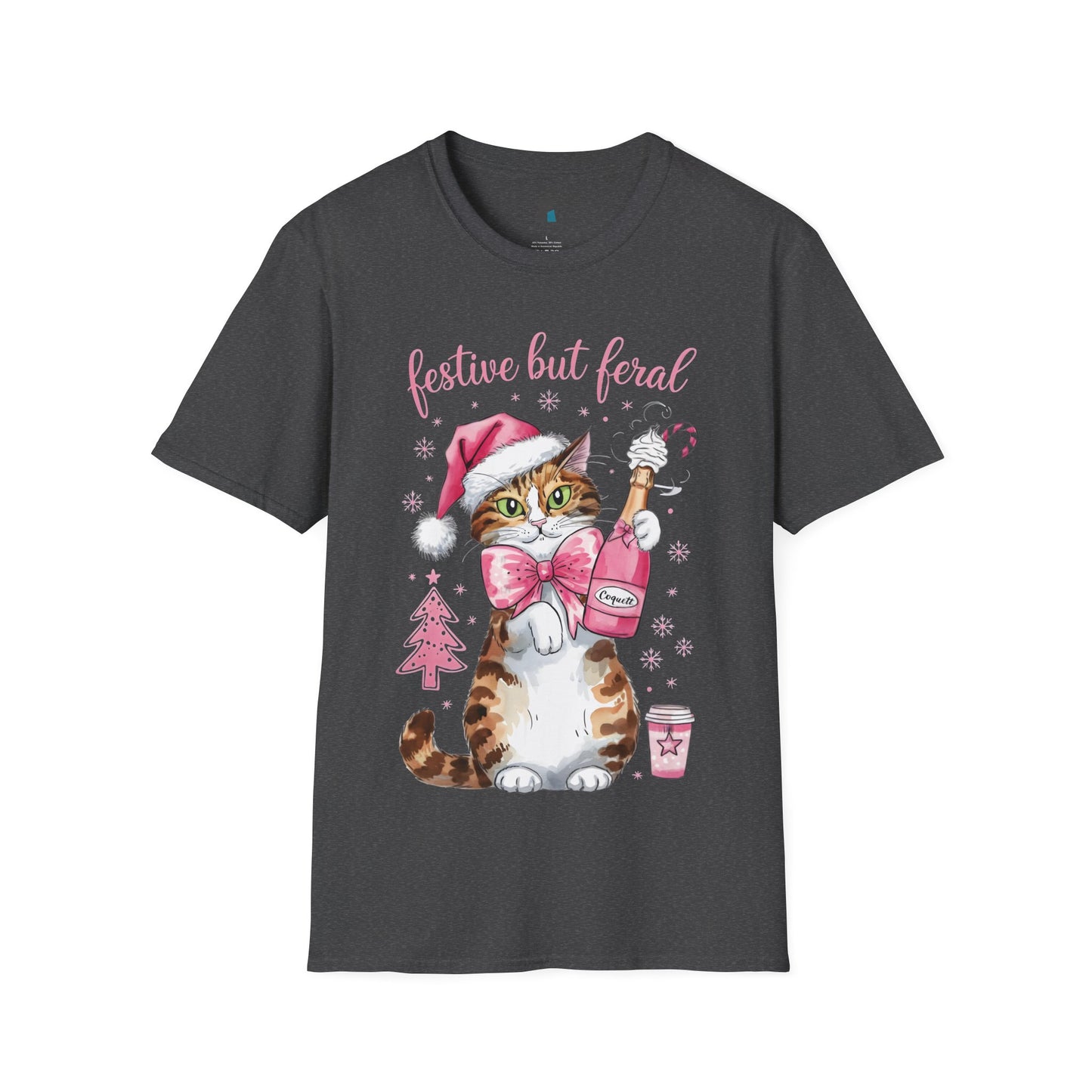 Festive but Feral Cat Unisex T-Shirt