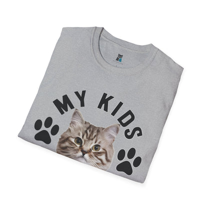 Purrfect Cat Mom T-Shirt - 'My Kids Have Claws' Design