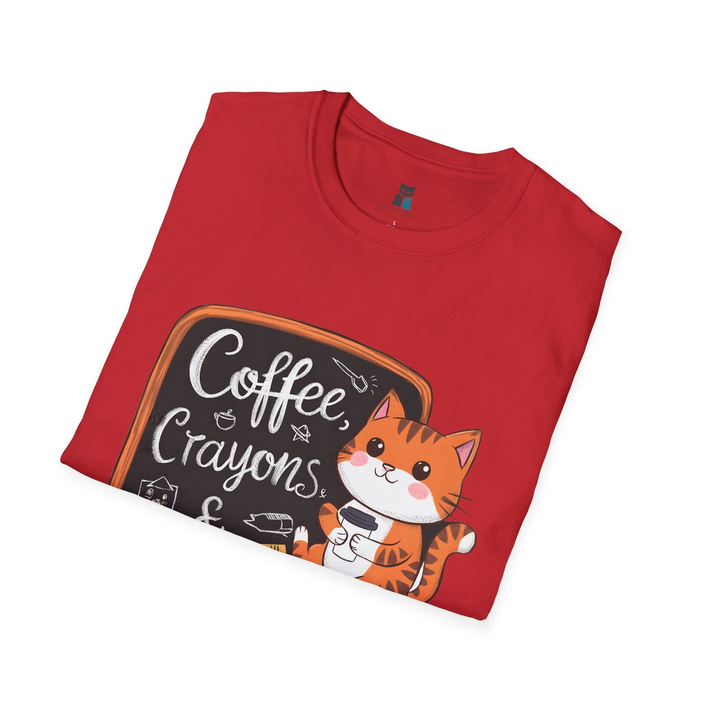 Coffee, Crayons, & Cattitude! Cat-tastic Kindergarten Teacher T-shirt