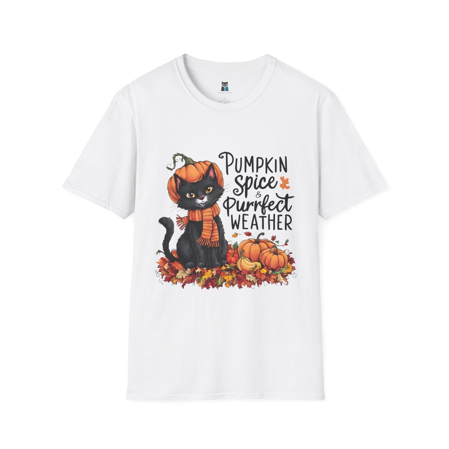 Pumpkin Spice & Purrfect Weather Cozy Fall Vibes Cat T-Shirt