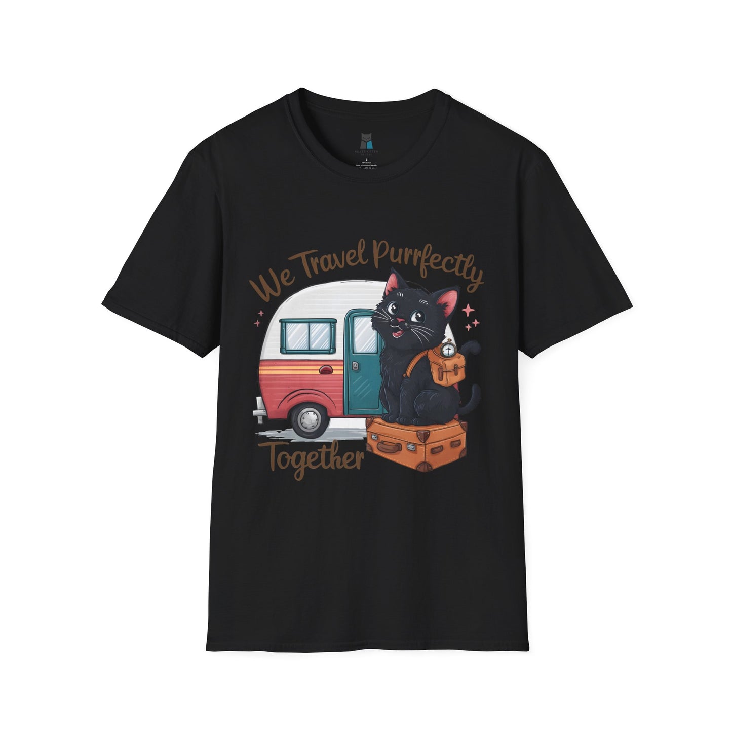 We Travel Purrfectly Together RV Camper Cat T-Shirt