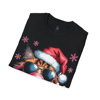 Fun Santa Cat T-Shirt for Holiday Cheer