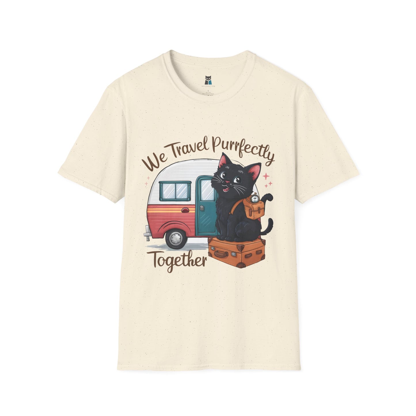 We Travel Purrfectly Together RV Camper Cat T-Shirt