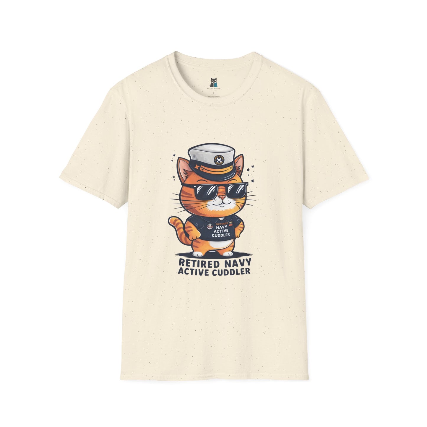 Retired Active Cuddler Navy Cat T-Shirt