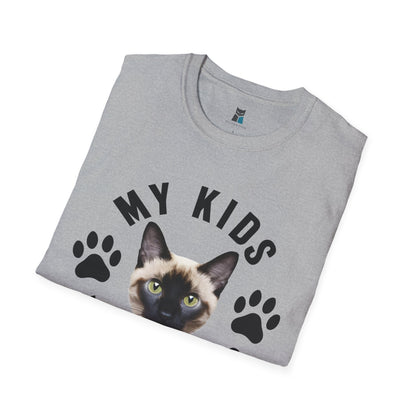 Purrfect Cat Mom T-Shirt - 'My Kids Have Claws' Design