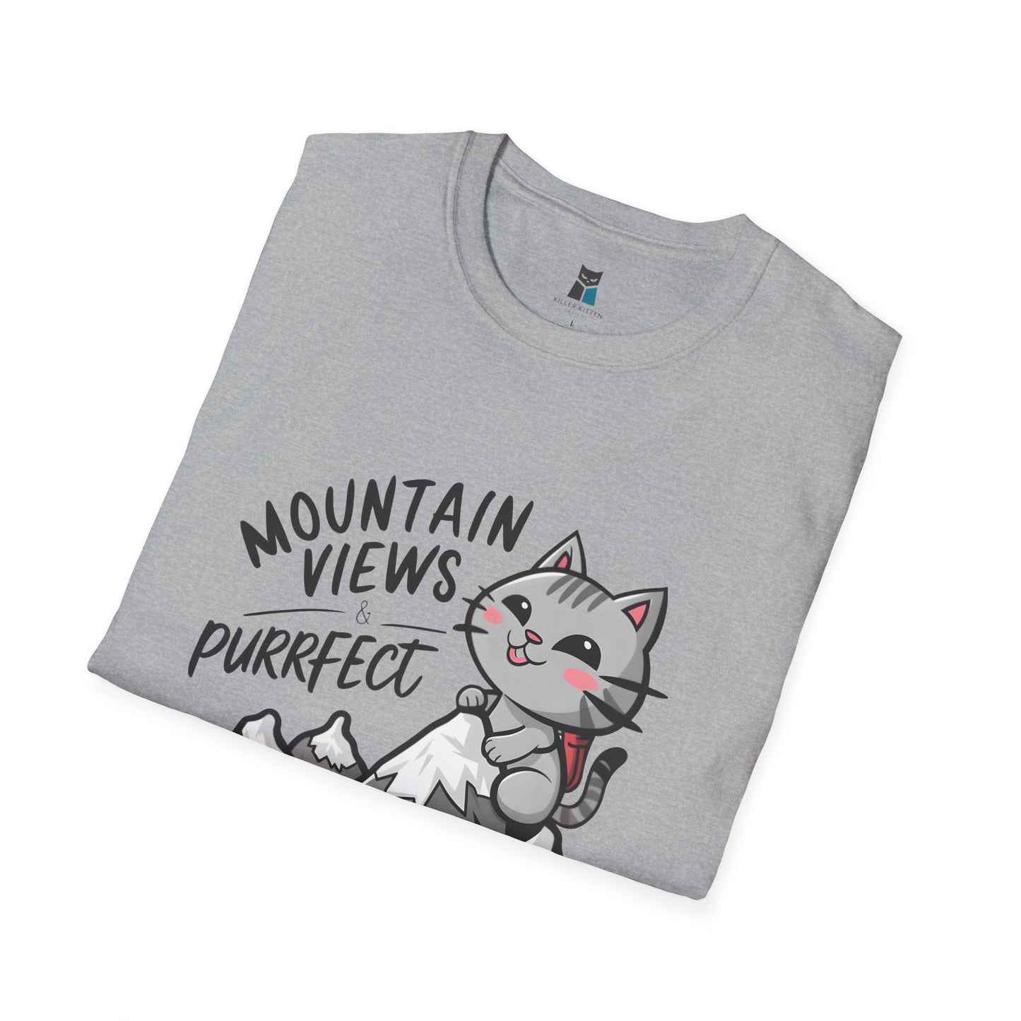 Mountain Views & Purrfect Adventures Cat Hiking T-Shirt