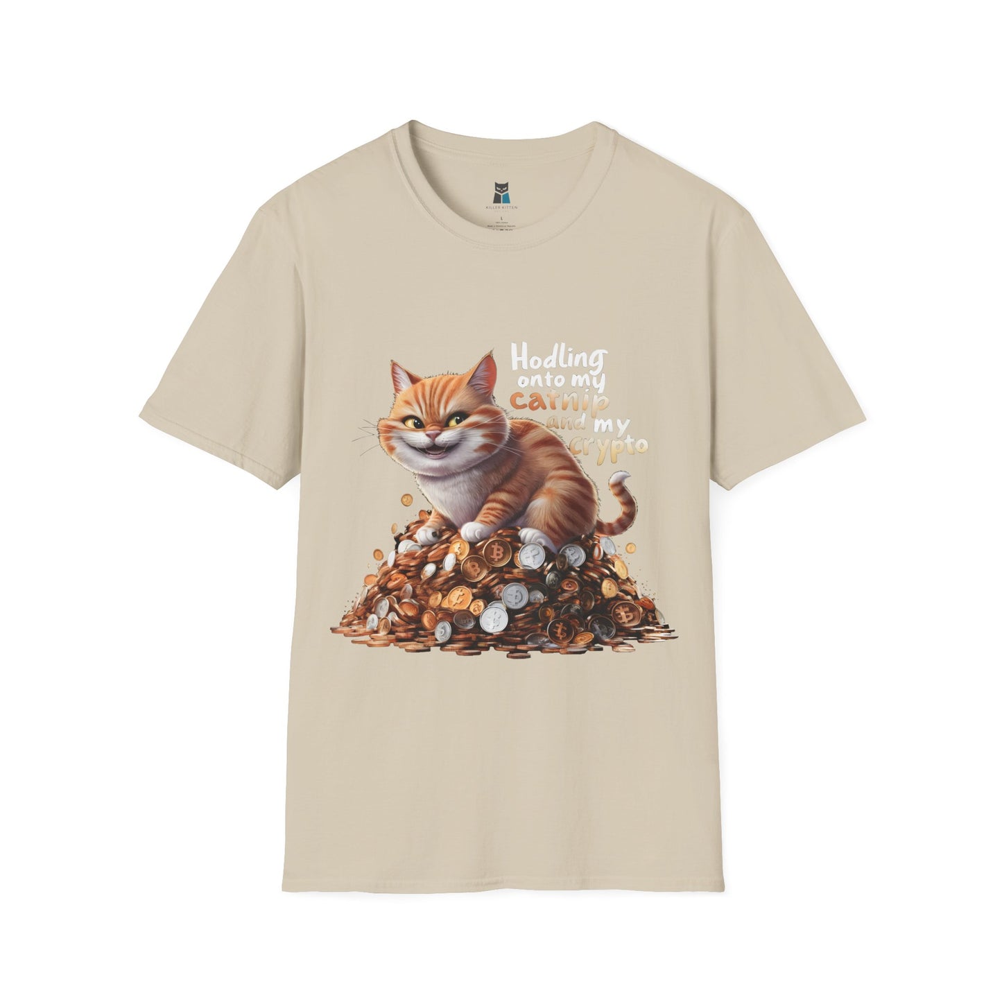 Hodling Onto My Catnip and Crypto Cat T-Shirt