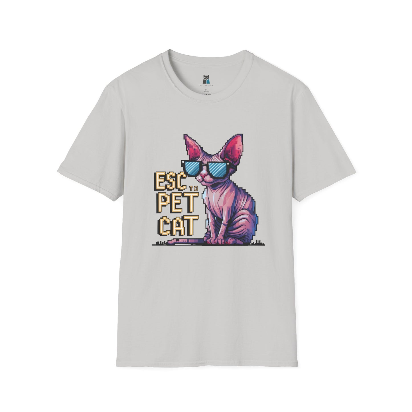 ESC to Pet Cat – Gamer & Cat Lover Graphic T-Shirt