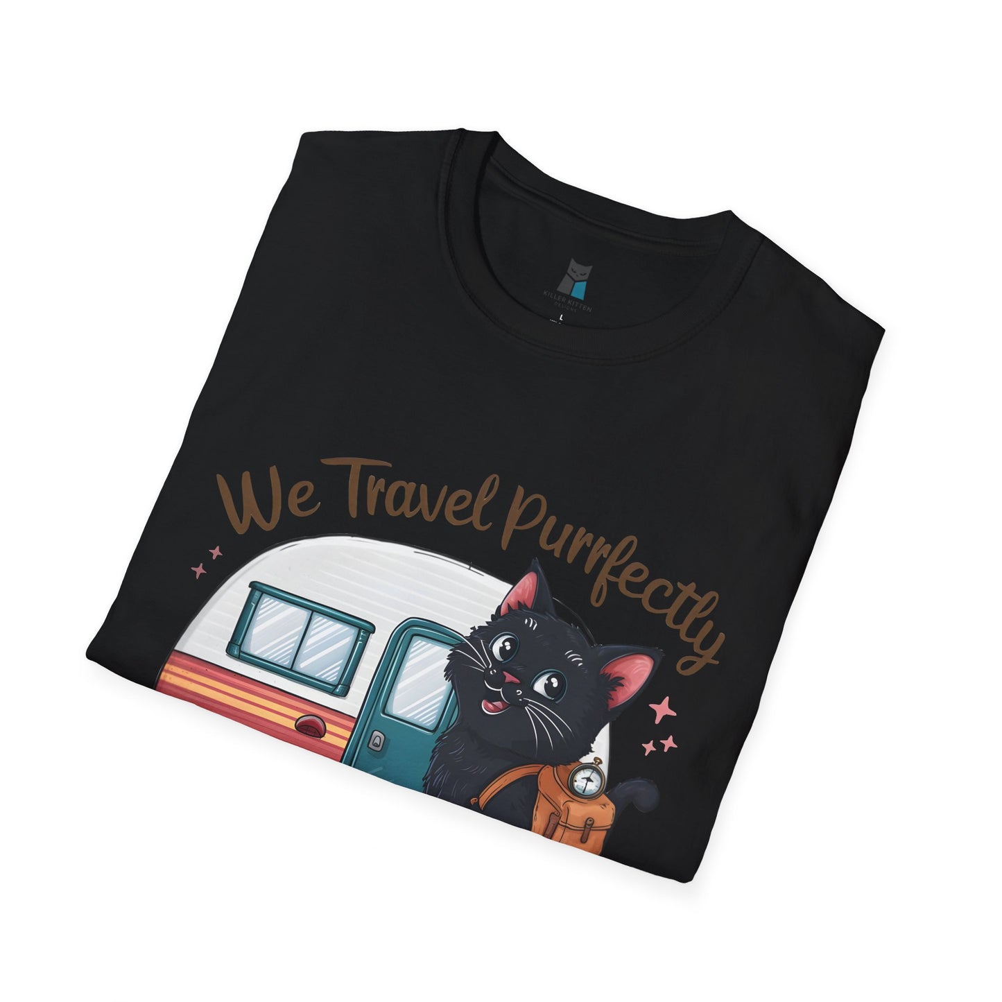 We Travel Purrfectly Together RV Camper Cat T-Shirt