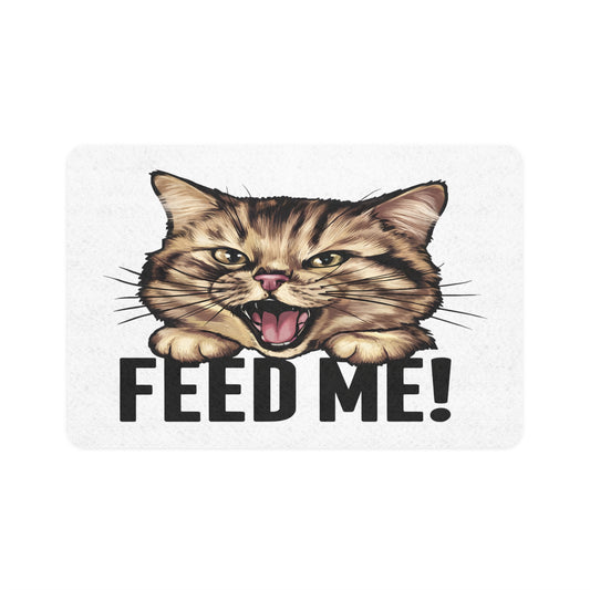 “Feed Me!” Cat Food Mat – Non-Slip, Easy-Clean Design for Feline Dining