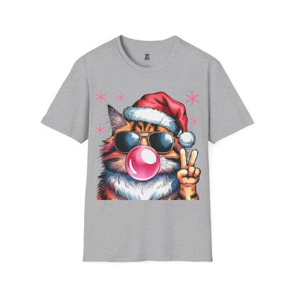 Fun Santa Cat T-Shirt for Holiday Cheer