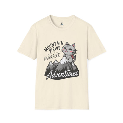 Mountain Views & Purrfect Adventures Cat Hiking T-Shirt