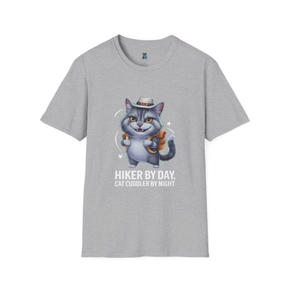 Hiker by Day, Cat Cuddler by Night T-Shirt