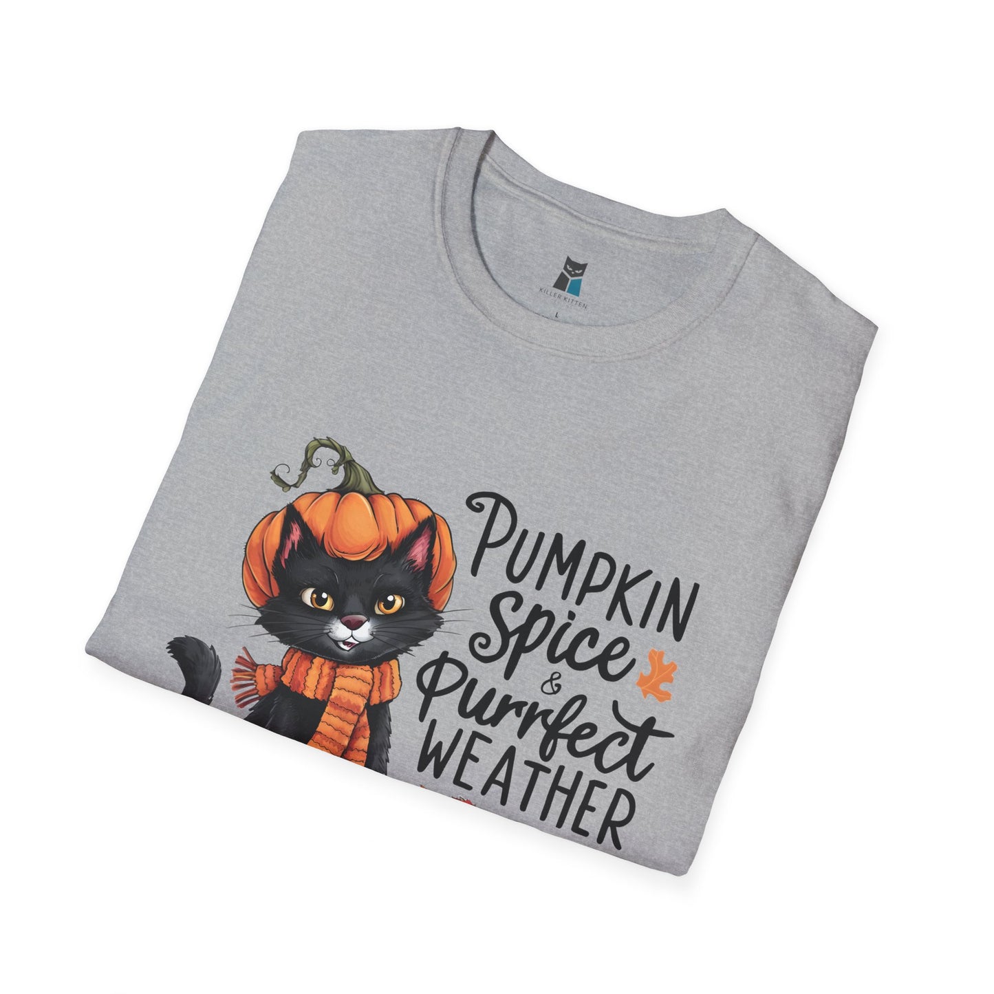 Pumpkin Spice & Purrfect Weather Cozy Fall Vibes Cat T-Shirt