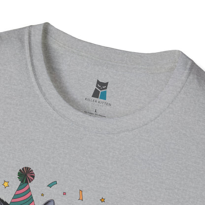 2025 New Year Celebration Cat Unisex Softstyle T-Shirt