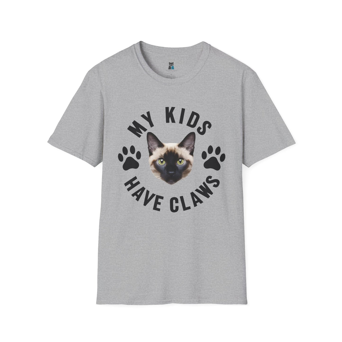 Purrfect Cat Mom T-Shirt - 'My Kids Have Claws' Design