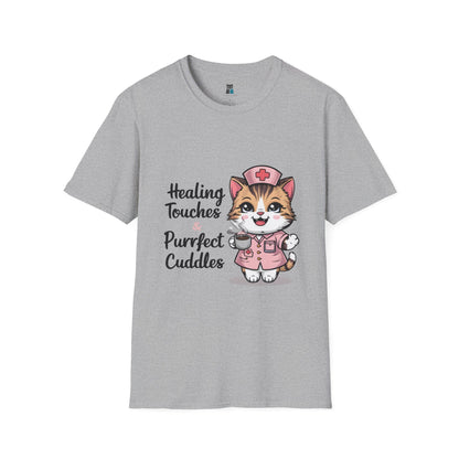 Healing Touches & Purrfect Cuddles Nurse T-Shirt