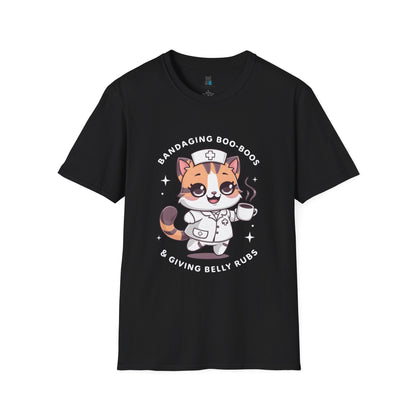 Bandaging Boo-Boos & Giving Belly Rubs Nurse Cat T-Shirt