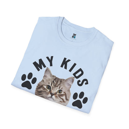 Purrfect Cat Mom T-Shirt - 'My Kids Have Claws' Design