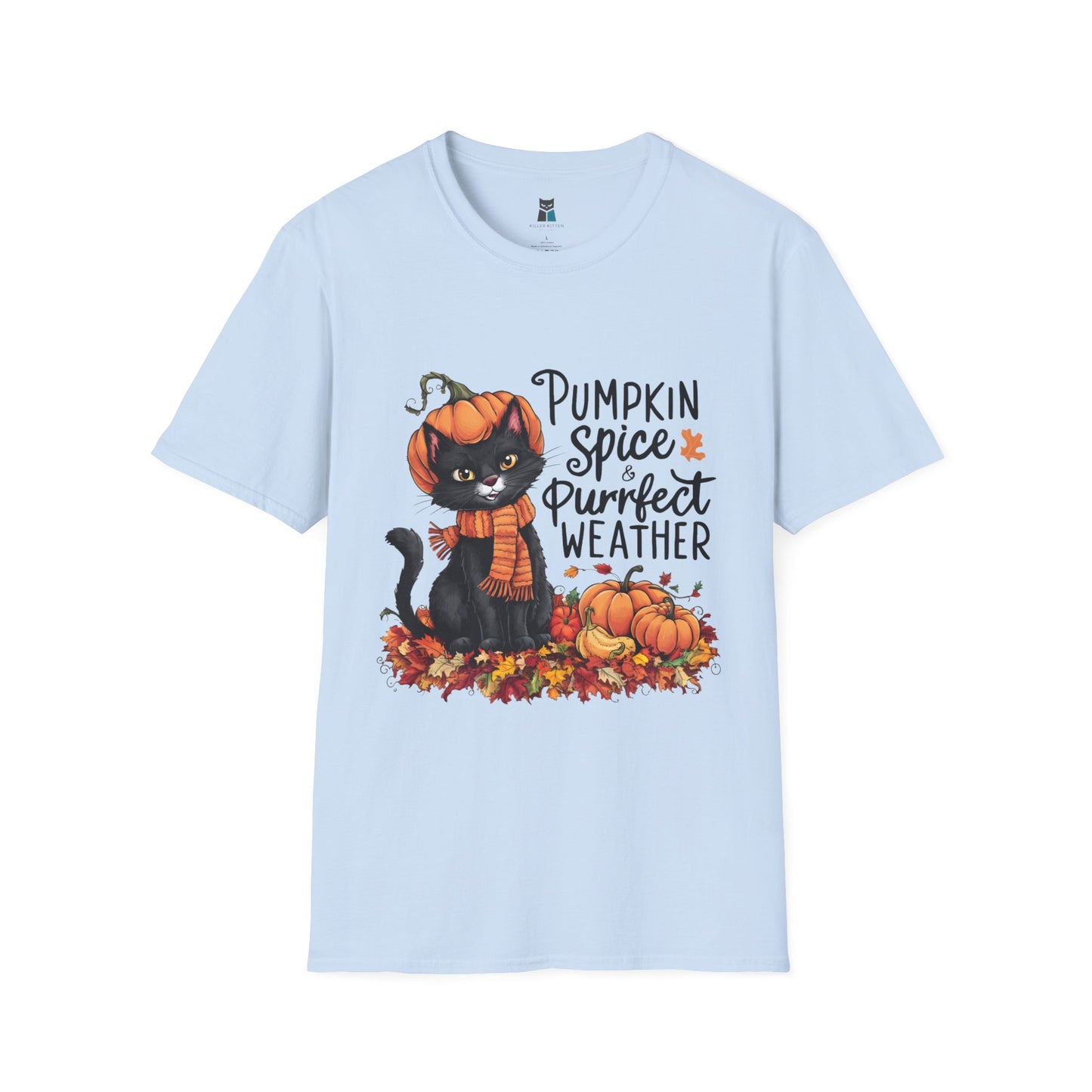 Pumpkin Spice & Purrfect Weather Cozy Fall Vibes Cat T-Shirt