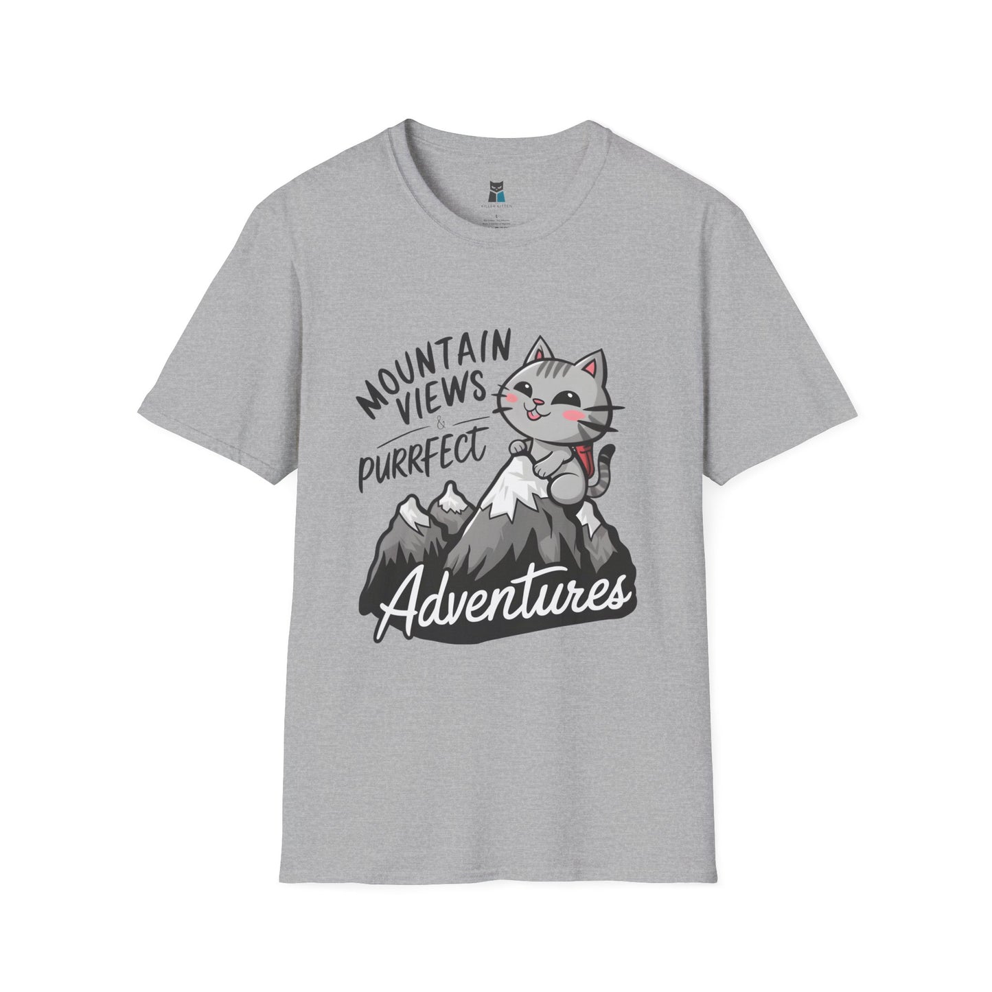 Mountain Views & Purrfect Adventures Cat Hiking T-Shirt