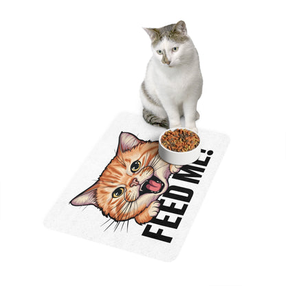 “Feed Me!” Cat Food Mat – Non-Slip, Easy-Clean Design for Feline Dining