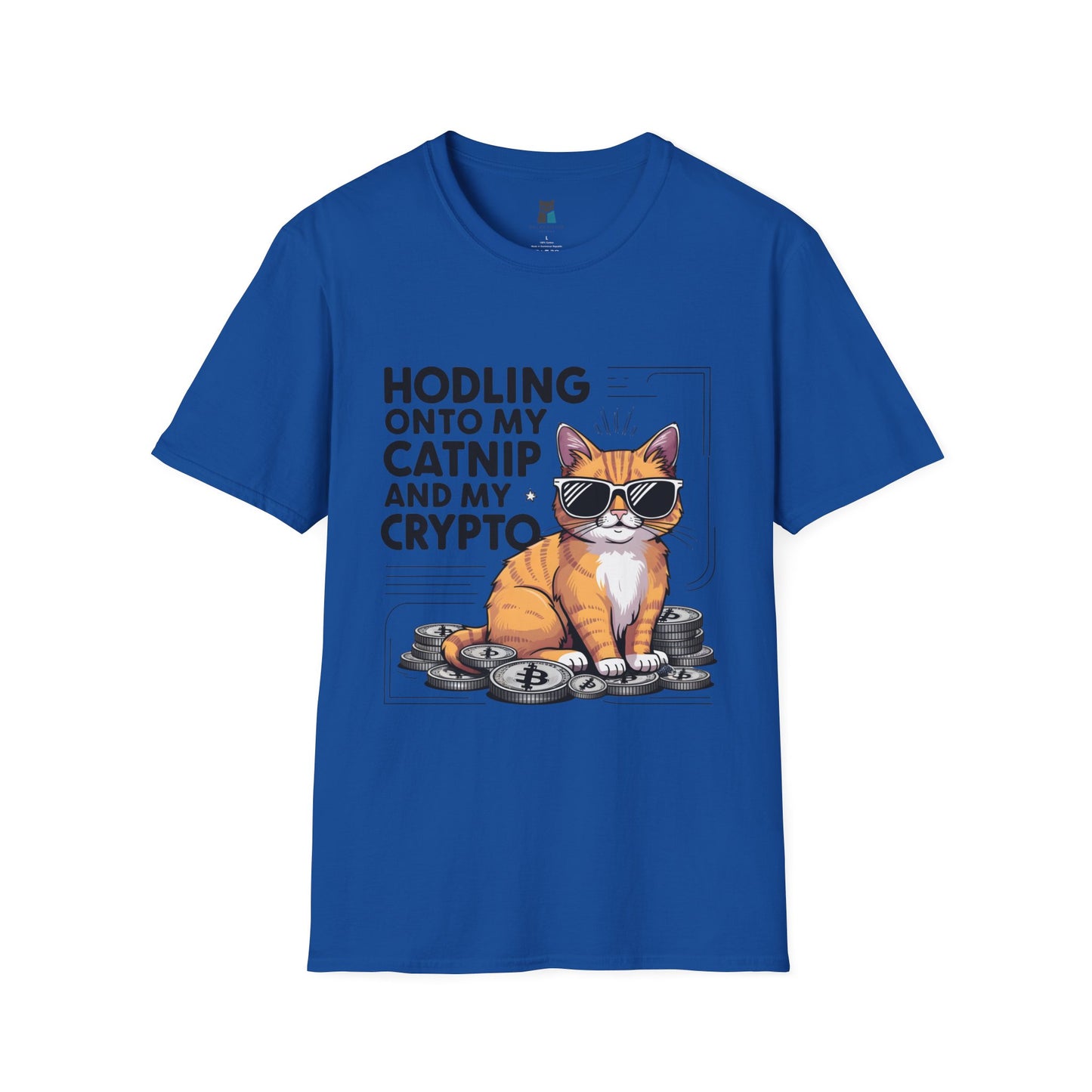 Hodling Onto My Catnip and Crypto Cat T-Shirt