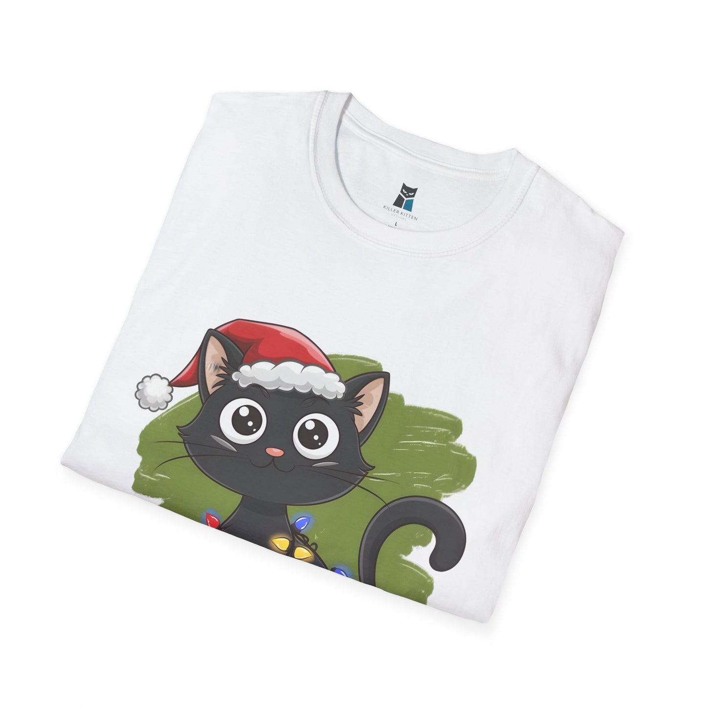 Christmas Black Cat Unisex Softstyle T-Shirt