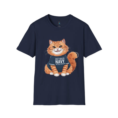 Retired Active Cuddler Navy Cat T-Shirt