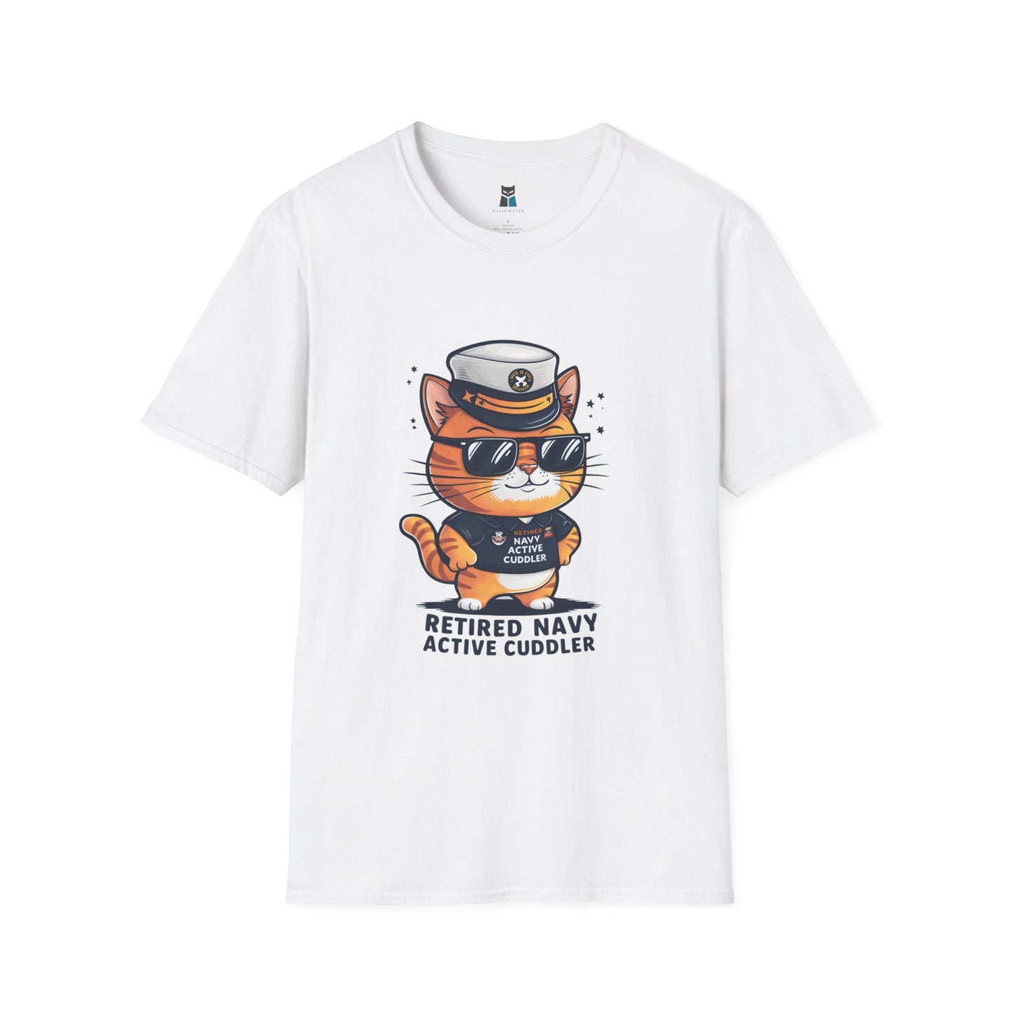 Retired Active Cuddler Navy Cat T-Shirt