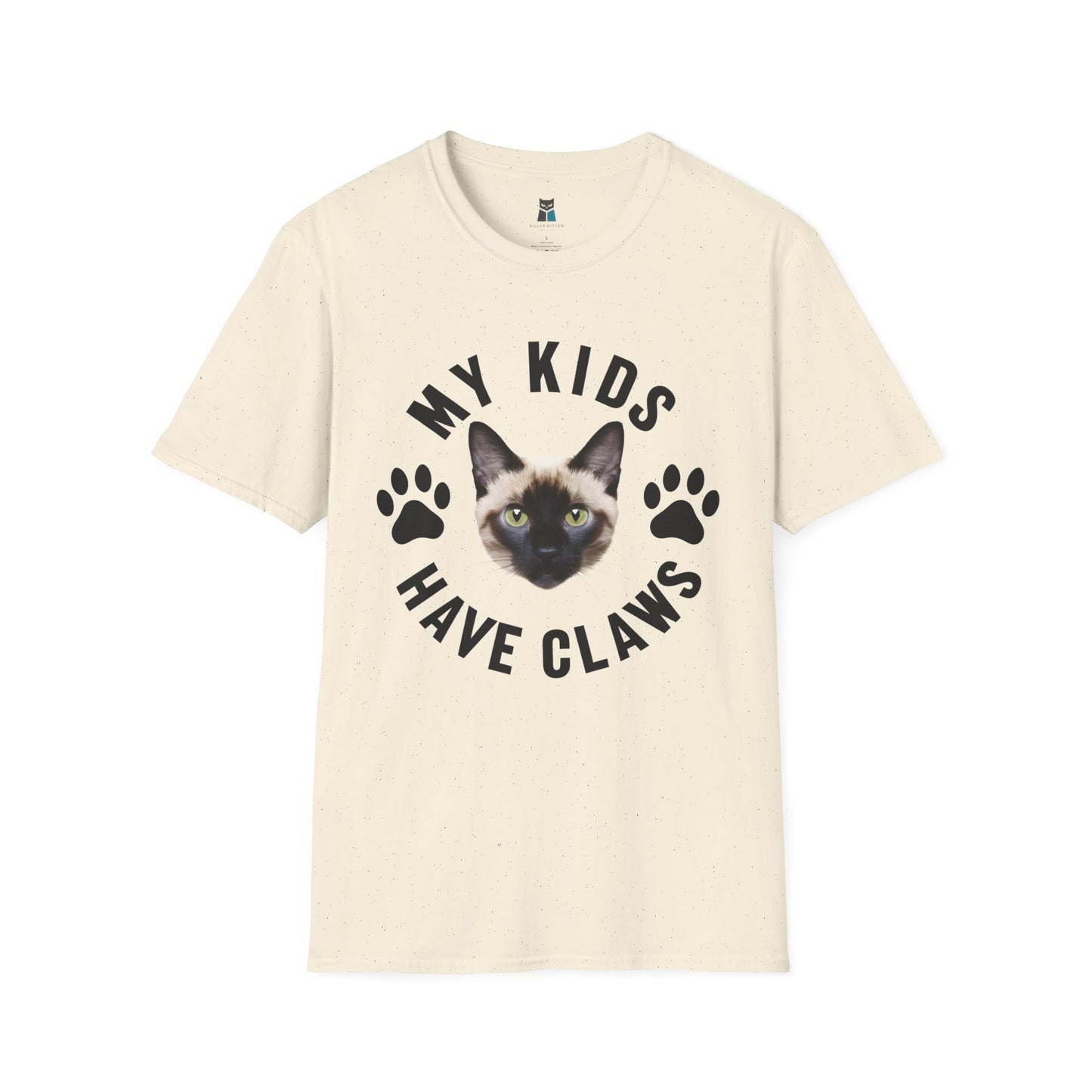 Purrfect Cat Mom T-Shirt - 'My Kids Have Claws' Design