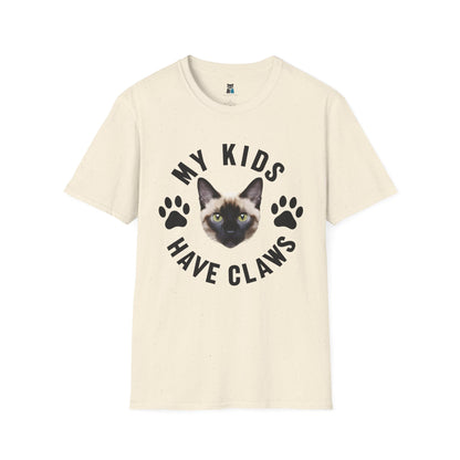 Purrfect Cat Mom T-Shirt - 'My Kids Have Claws' Design