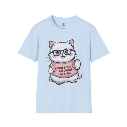 Weeb by Day, Cat Cuddler by Night Kawaii Cat T-Shirt