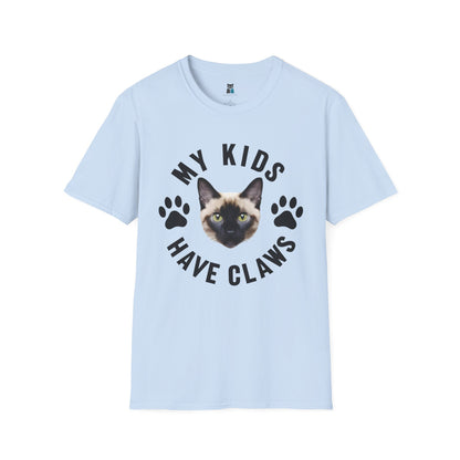 Purrfect Cat Mom T-Shirt - 'My Kids Have Claws' Design