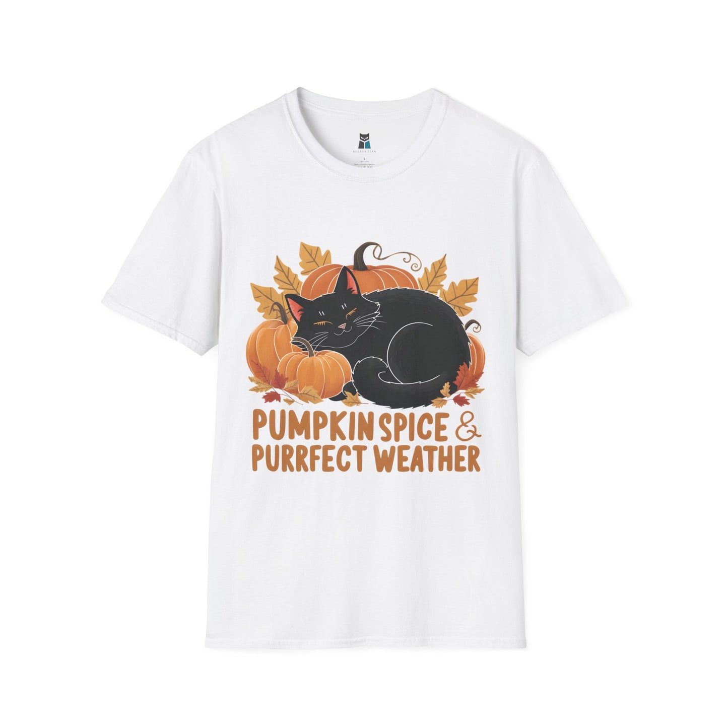 Pumpkin Spice & Purrfect Weather Cozy Fall Vibes Cat T-Shirt