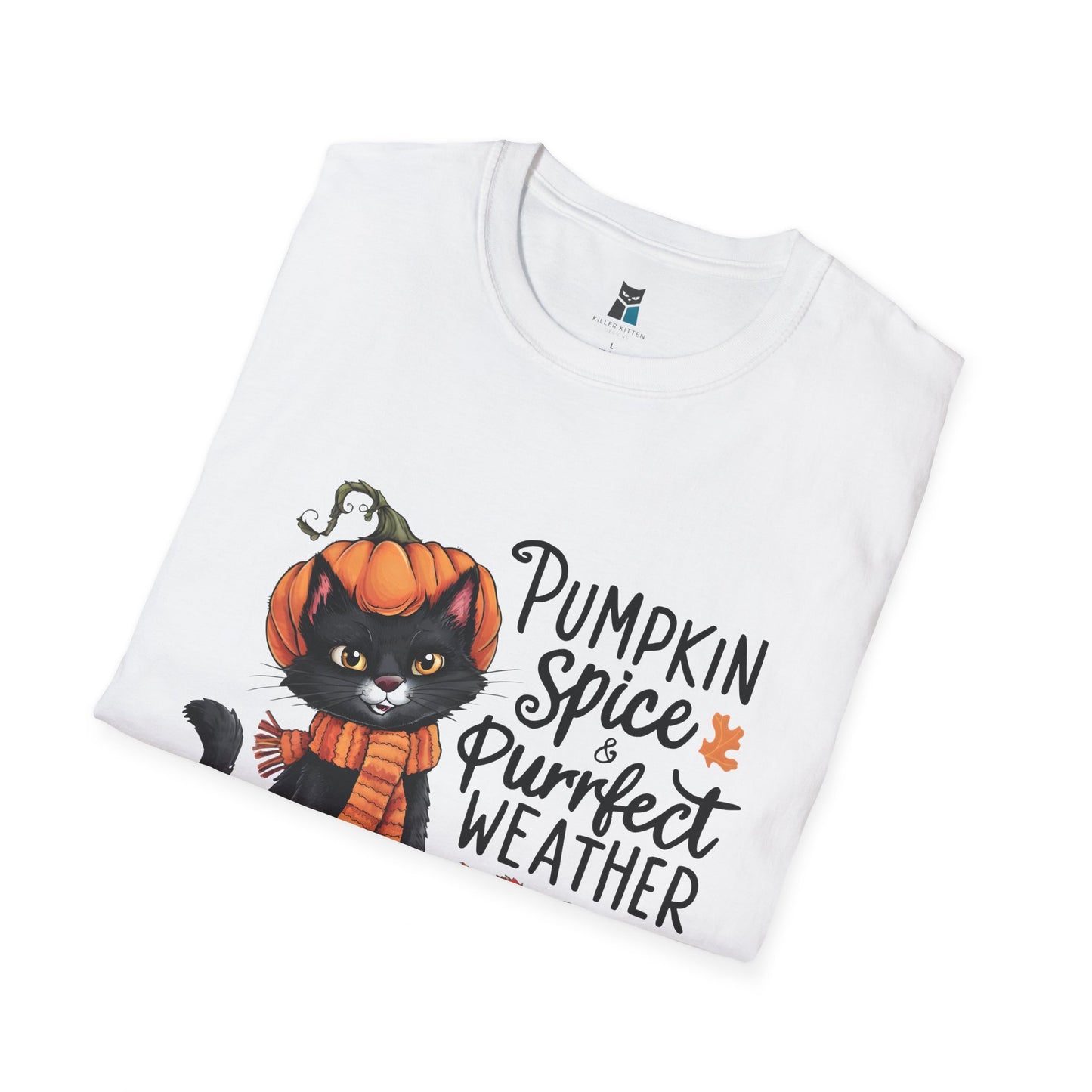 Pumpkin Spice & Purrfect Weather Cozy Fall Vibes Cat T-Shirt